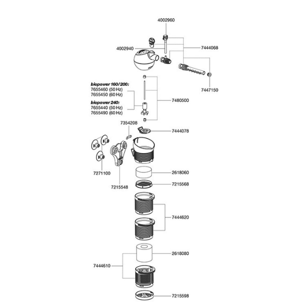 7444620 Eheim Filterbehälter mit Klipp für biopower