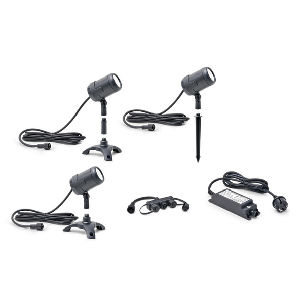 Oase LunAqua Connect M Set 3 Beleuchtungs-Komplett-Set für Garten & Teich