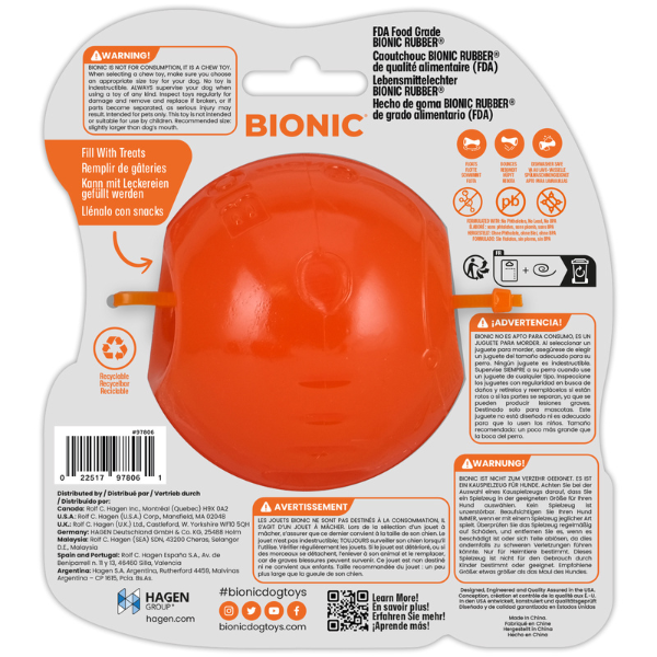 BIONIC Ball L Ø-8,2cm Hundespielzeug mit Leckerli-Fach