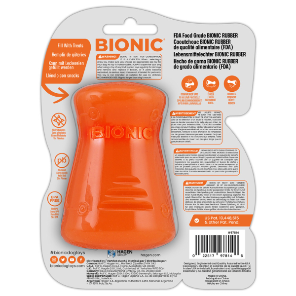 BIONIC Treat Shaker S Hunde-Kauspielzeug und Leckerli Spender