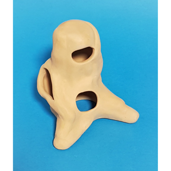 Keramik Wels-Höhle Baumstumpf beige