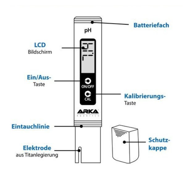ARKA pH-Messgerät, Messbereich 0.00-14,00 pH