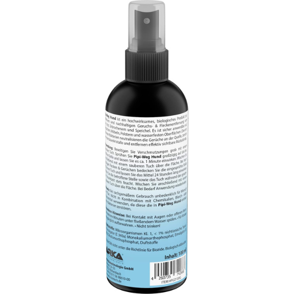 Arka Pipi-Weg Hund Geruchs- & Fleckenentferner 100 ml Für Unterwegs