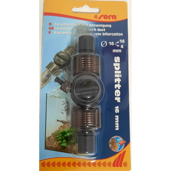 Sera Zwischenstück (Splitter) 16mm mit Abzweig 4mm Schlauchverbinder