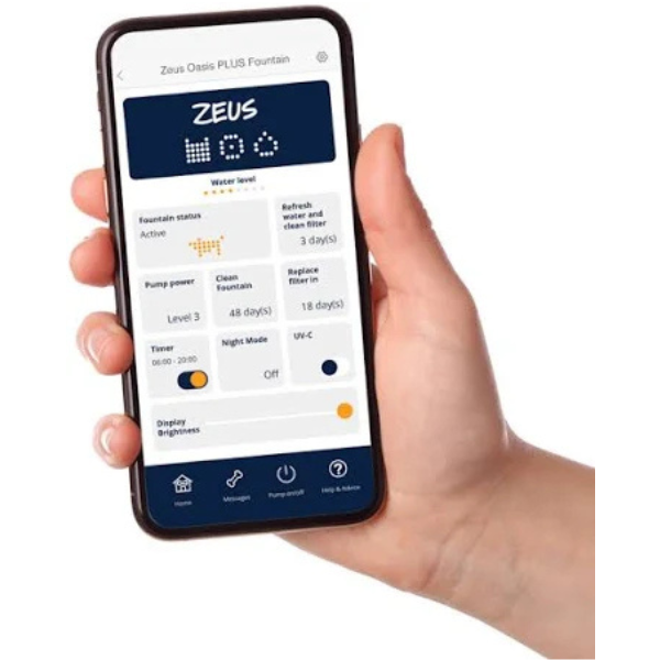 Zeus Oasis Plus smarter Trinkbrunnen 3l für Hunde. App-Steuerung