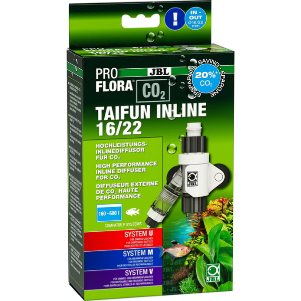 JBL ProFlora Taifun Inline 12/16 CO2 Hochleistungs-Inlinediffusor