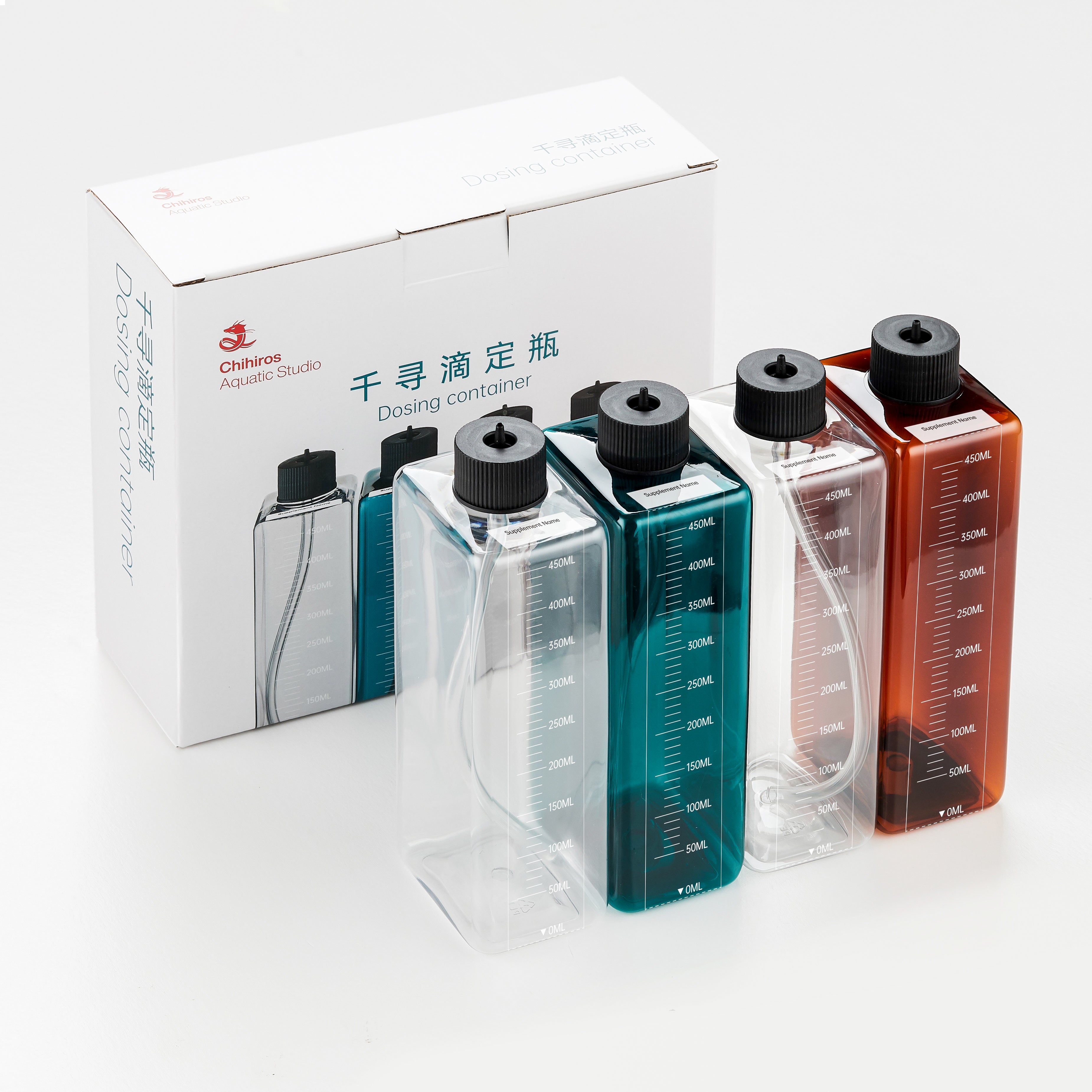 Chihiros Dosierflaschen 450ml 4 Stück zur Flüssigdüngung