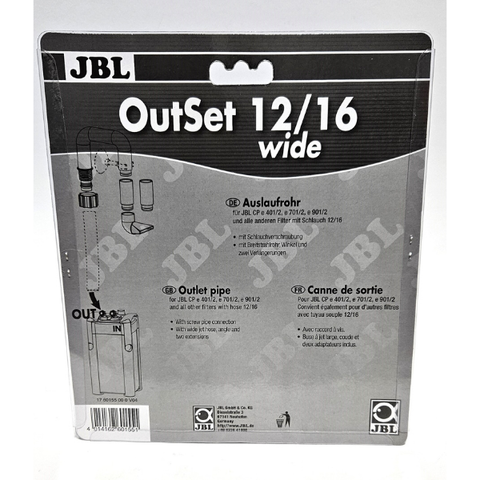 JBL Auslaufrohr Set wide 12/16 CP e 401/2, 701/2, 901/2 alle anderen Filter mit Schlauch 12/16