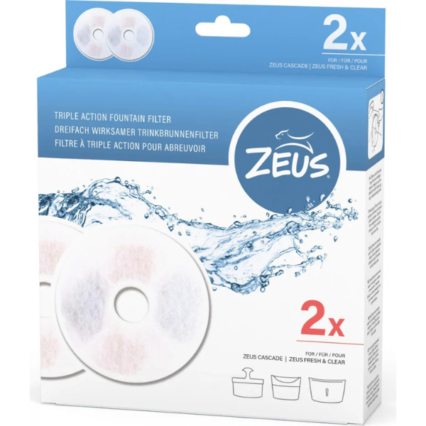 Zeus 3-Fach Wirksamer Trinkbrunnen-Filter 2er Pack
