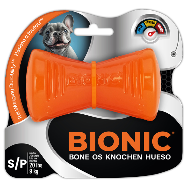 BIONIC Bone S Hunde-Kauspielzeug mit 2 Leckerli-Taschen
