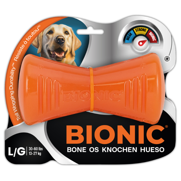 BIONIC Bone L Hunde-Kauspielzeug mit 2 Leckerli-Taschen