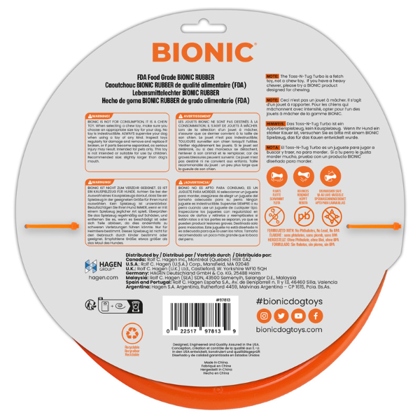 BIONIC Toss-N-Tug Turbo Hunde Apportierspielzeug, Wurfscheibe