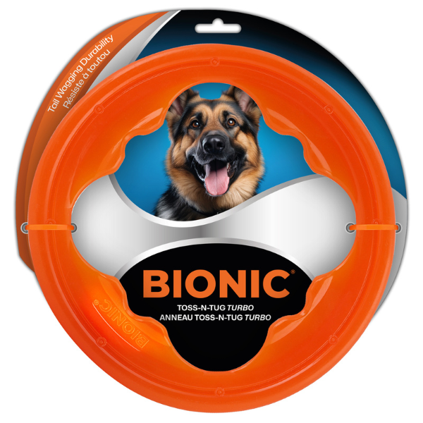 BIONIC Toss-N-Tug Turbo Hunde Apportierspielzeug, Wurfscheibe