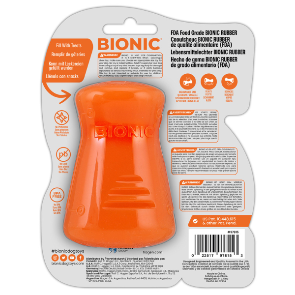 BIONIC Treat Shaker M Hunde-Kauspielzeug und Leckerli Spender