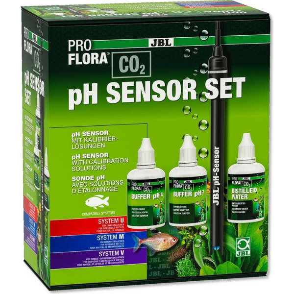 JBL ProFlora CO2 Sensor Set pH-Elektrode mit Kalibrierflüssigkeiten *Bestellware