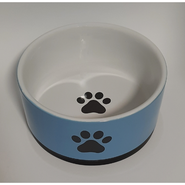 Keramik Napf "PAW" blau-weiß 1,1l Freßnapf, Trinknapf