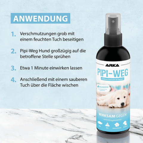 Arka Pipi-Weg Hund Geruchs- & Fleckenentferner 100 ml Für Unterwegs