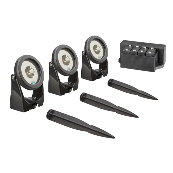 Oase LunAqua Power LED-Set 3 Kompaktes Unterwasserscheinwerfer-Set für Garten & Teich