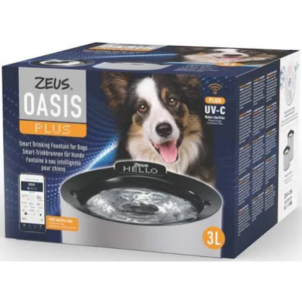 Zeus Oasis Plus smarter Trinkbrunnen 3l für Hunde. App-Steuerung