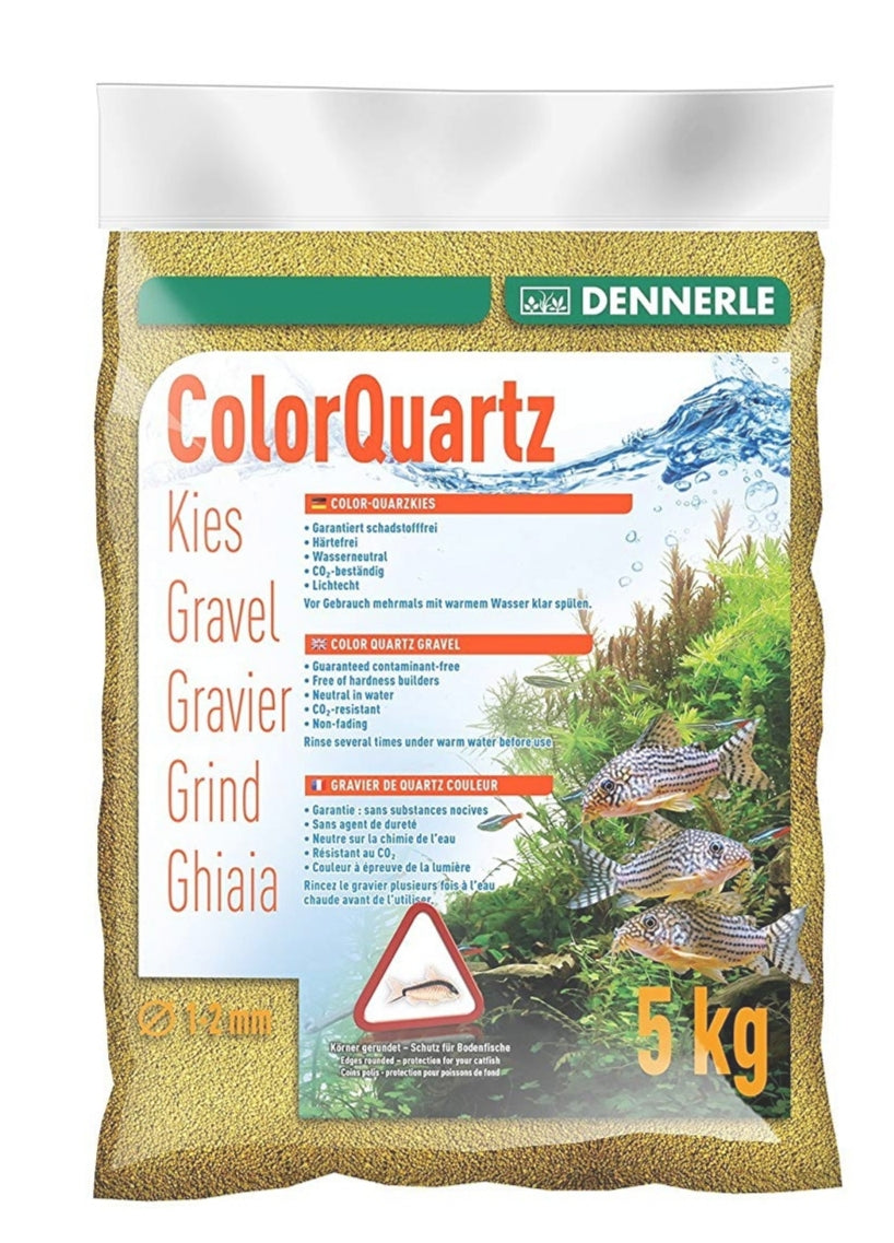 Dennerle Aquarium-Quarz-Kies 1-2mm Panama-Gelb 5kg