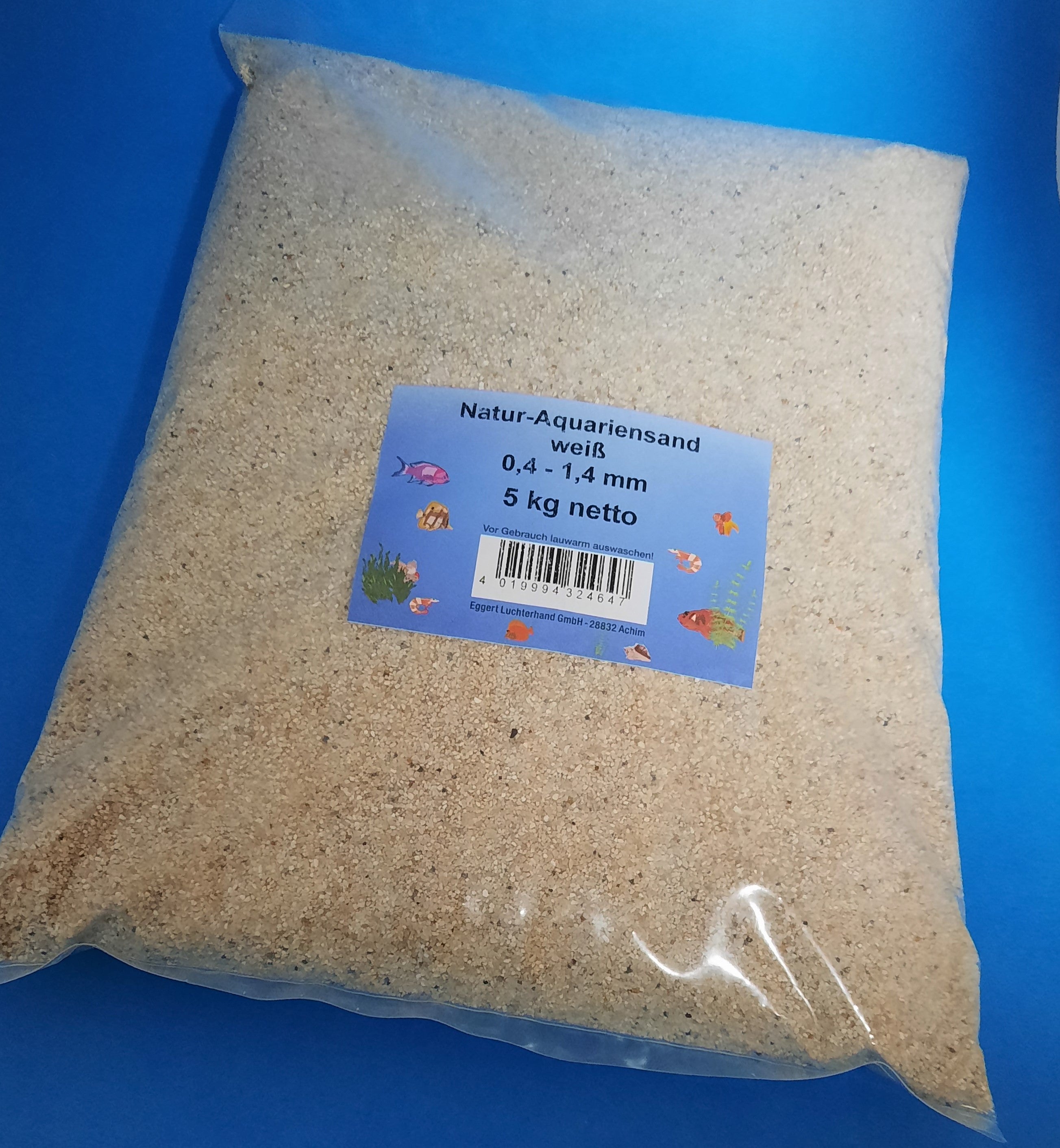 Aquarium Natur Sand weiß 0,4-1,4mm 5kg