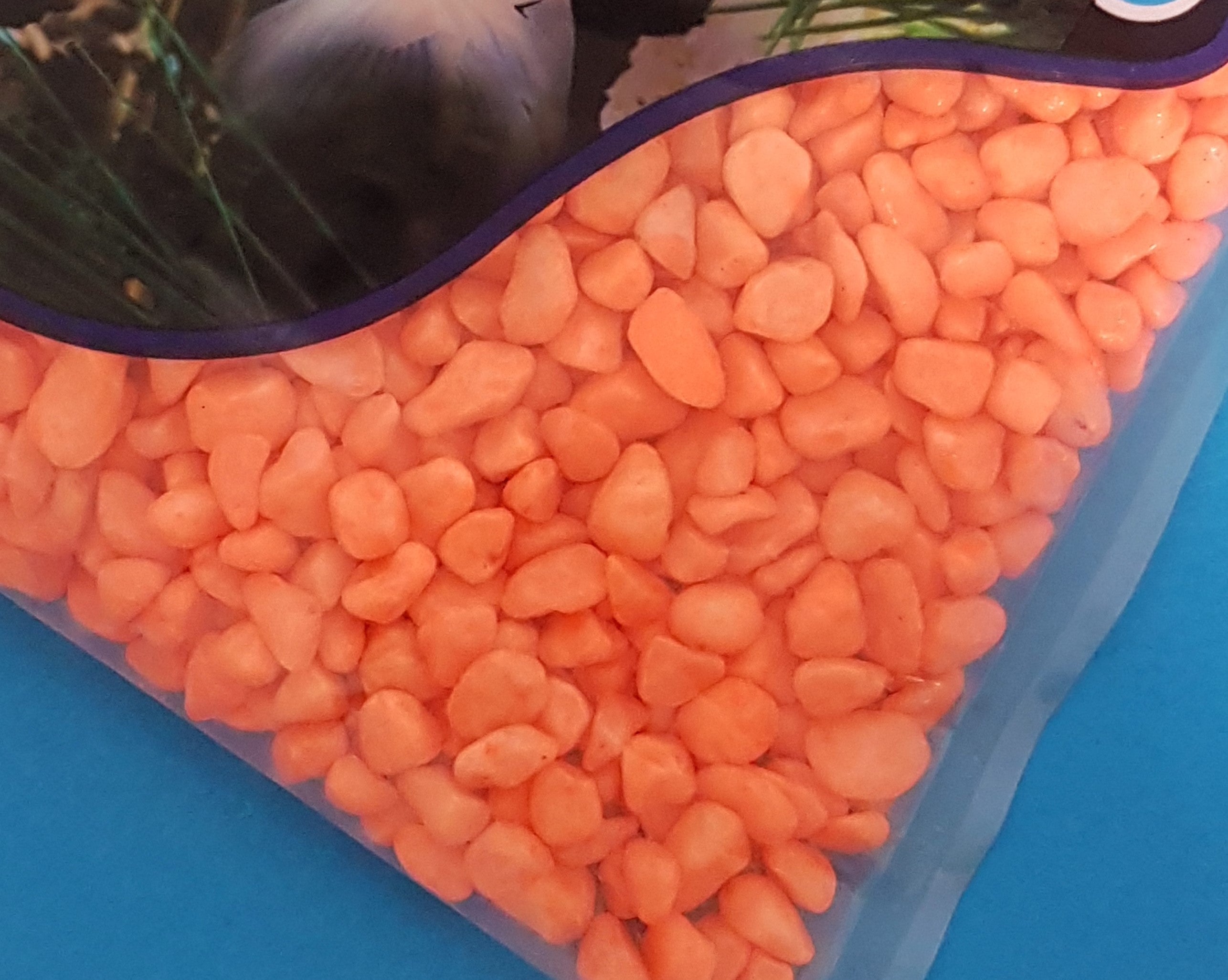 Flamingo Aquarium Deko-Kies grob Neon-Orange 1kg