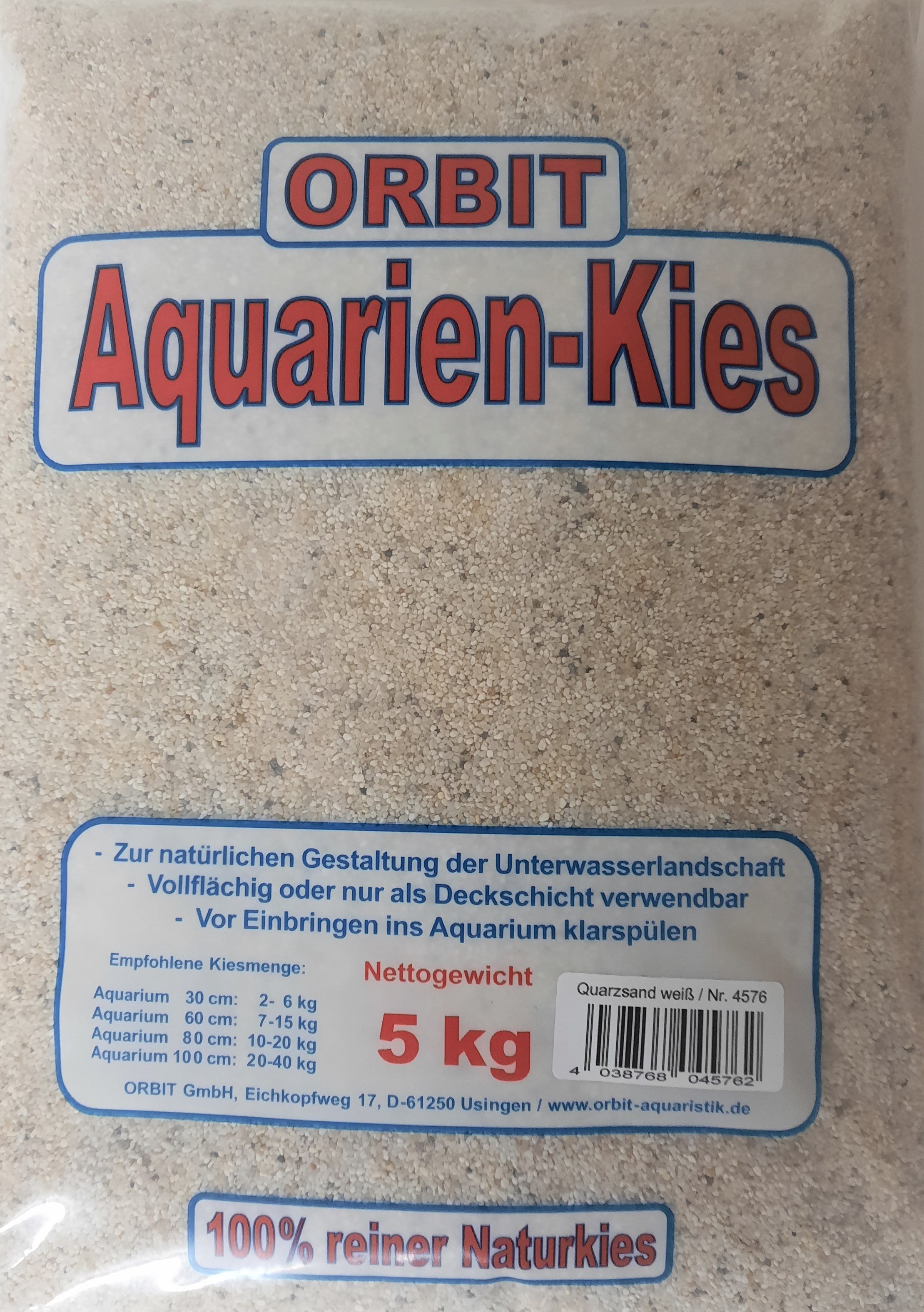 Orbit Natur Quarz-Sand weiß 0,7-1,2mm 5kg